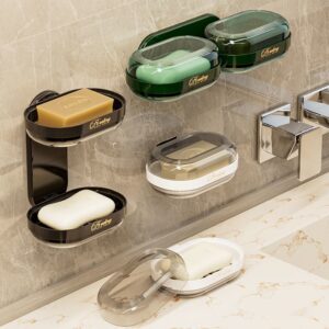 Wall-Mounted Clear Double Soap Dish
