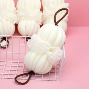 Soft Pink and White Shower Loofah Set